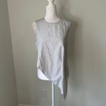 Tibi  white pinstripe sleeveless asymmetrical top size 4 Photo 1