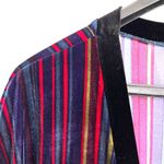 ZARA Velvet Kimono Stripe Wrap Maxi Dress Medium Purple Multi Striped Boho Spark Photo 6
