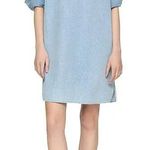 NWT Lafayette 148 Lightweight Denim Patch Pocket Popover Dress | M Blue Size M Photo 0