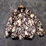 Free People Bomber Jacket Jacquard Floral Oversized Womens Size S/P Photo 3