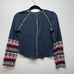 H&M Tribal Aztec Womens Cropped Sweater Small Stretch Cotton Boho Festival Western Photo 3