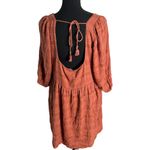 American Eagle  AE Puff Sleeve Babydoll Mini Dress Large Women’s Burnt Orange Photo 2