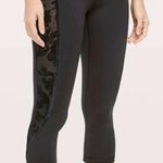 Lululemon  Wunder Under Crop High Rise Flocked Scatter Floral 21" Legging Black 8 Photo 0