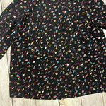 CAbi 3423 confetti print Ferris button down black size large blouse Photo 4