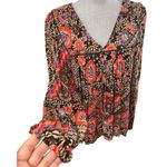 Zara Trafaluc Women's Red, Black, Purple and Tan Blouse size L. Red Size L Photo 6