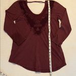 Lucky Brand  burgundy top with lace XS Photo 6