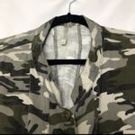 Monoreno  Green Camo Print Jacket Womens S Lace Up Back Oversized Casual Classic Photo 2