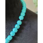 Women's Turquoise Beaded Necklace With Egyptian Winged Pendant And Lobster Clasp Gold Photo 3