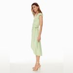 Wilfred Aritzia  Saturn Shortsleeve wrap Midi Dress short sleeve bodycon sage Photo 4