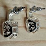Sparkly CZ Cushion Cut Drop Earrings Silver Photo 3