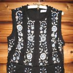 Mac Duggal  Black Sleeveless High Neck Embroidered Mini Dress Photo 6