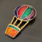 Vintage Unsigned Colorful Enamel Got Air Balloon Brooch New (Old Stock) Photo 3