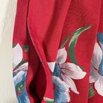 Ralph Lauren Sz 10 Red Floral Flowy Pants Side Button Photo 4