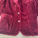 Red Velvet Blazer Jacket Vintage Chic Classic Holiday Christmas Size Small Photo 1