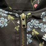 Hippie Rose  Floral Bomber Jacket - Black and Multicolor Photo 2