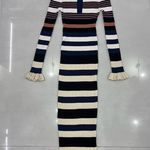 Opening Ceremony 
Long-Sleeve Striped Maxi Dress, Harvest White/Multicolor Photo 8