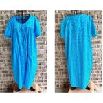 VTG KMart Nightgown Patio Dress Duster Larg Muumuu Blue Floral House Dr… Size undefined Photo 1