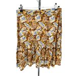Free People Nadia Yellow Floral Print Ruffled Wrap Mini Skirt size 0 Photo 9