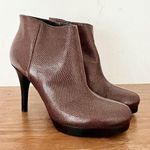 Balenciaga Embossed Leather Stilettos Ankle Boots Brown Women's Size 36.5 / 6 Photo 0