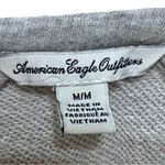 American Eagle  Macrame V Neck Fringe‎ Gray Sweatshirt Size Medium Mod Boho Chic Photo 2