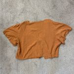 SheIn  Curve Orange Swiss Dot Double Tie Crop Top Photo 1