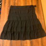 Apt. 9  skirt women’s XL black tiered  ruffle side zip with belt lined. Photo 0