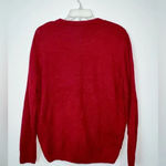 Lisa International Red Penguin Christmas Sweater Sequins and 3D Pom Poms Sz L Red Size L Photo 1