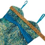 BCBGMAXAZRIA 4P Strapless Floral Maxi Dress Blue Silver Prom Homecoming Photo 6