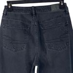 American Eagle  SZ 2 Mom Straight Jeans Distressed Pockets High-Rise Faded Black Photo 5