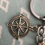 Volkswagen Bus Keychain with compass and camping sign charms. NWOT Photo 2