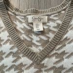 Jessica Simpson Houndstooth Sweater Vest Tan Mocha Cream Size Medium Photo 1