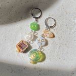 Handmade quality Czech glass beads mix unique boho fairy funky dangle earrings🌝⭐️🌀 Photo 2