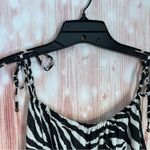 Tigerlily  Zoya Black White Zebra Print Tie Strap Maxi Dress Size 8 Photo 5
