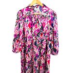 Umgee  USA Ikat Geometric Print Tiered Shirt Dress Boho Button Front S Western Photo 1