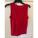 Loft Ribbed Tank Top Red Sleeveless Scoop Neck Casual Top M Photo 2