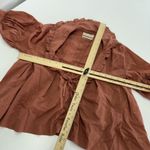 Urban Outfitters  Blouse Womens XS Orange Red FIONNA Ruffle Puff Sleeve Boho Top‎ Photo 9