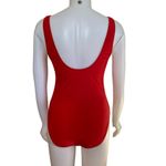 Nicole Miller women's size medium red one piece scoop back tank style swimsuit Photo 2