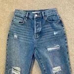 PacSun  distressed high rise straight button front blue jeans in size 24 Photo 1