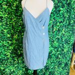 Topshop Pinstripe Denim Wrap Dress 12 Photo 2