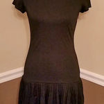 Alythea Black Dropped Waist Pleated Short Sleeve Dress  ModCloth Size Small Photo 0