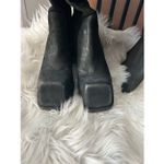 John Fluevog  boots knee high black size 7 RARE square front real leather suede Photo 1