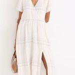 Madewell Linen Blend Clara Midi Dress Plaid Pockets Cottagecore Womens Small Photo 0