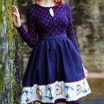 Modcloth Anchors Away Twofer dress nautical sailor print retro size S Photo 1