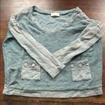 Altar'd State Blue V-Neck Sweater with Pocket Detail Photo 0