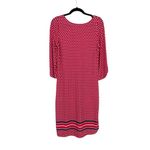 Leota Women's Pink Polka Dot 3/4 Sleeves Striped Hem Shift Dress Size Small Photo 1