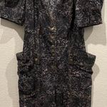 Free People On A Quest Navy Purple Boho Floral Jumpsuit Photo 1