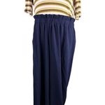 Monteau  Jumpsuit 2X Navy Yellow White Stripes Short Sleeve Stretch Pockets Photo 7