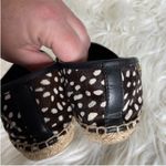 Tory Burch Black and White Mckenzie Dotted Pony Espadrille Slip On Flats 7.5 Photo 5