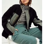 Free People  Rivington Sherpa Jacket Black Olive Sz L NWT Photo 0