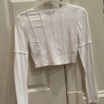 Edikted White Long Sleeve Crop Top Photo 1